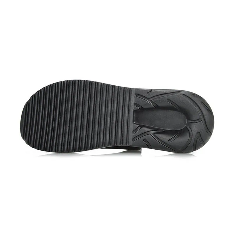 Slip On Men Casual Buty Męskie Sandal Nowa Moda Prawdziwej Skóry Płaski Wysokiej Jakości Marka Koreański Styl Gruba Dolny Duży Rozmiar 45