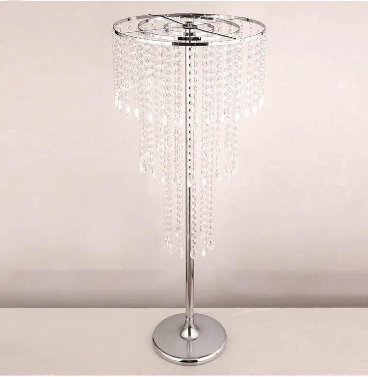 Hot Sälj Nyaste Elegant Partihandel Crystal Flower Stand Center Tables, Dekorativ Blomma Bröllop Kristall Vattenfall Centerpieces Best0921