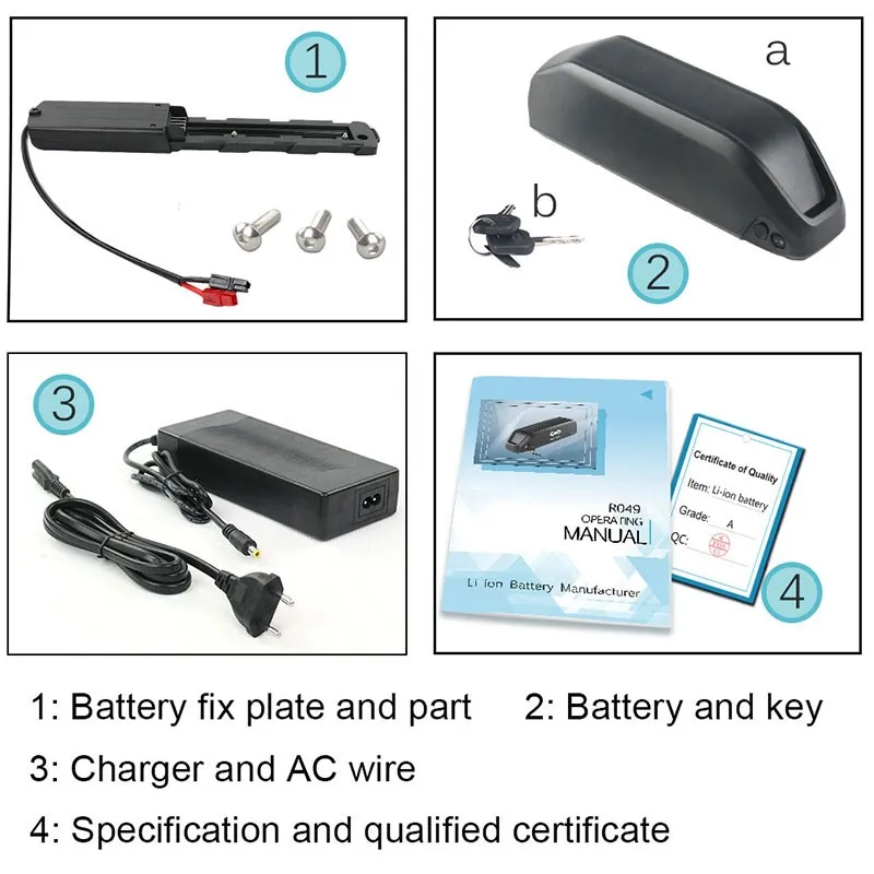 Batteria Ebike 36 V 20.4Ah/48 V 17Ah con batteria per bici elettrica LG 48 V Hailong per Bafang BBS01 BBS02 BBS03