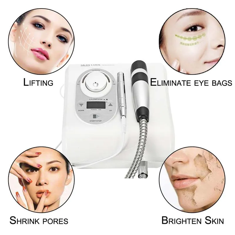 Bärbar 2 i 1 Cryo Ingen nål Elektroporation Meso Mesotherapy Cool Facial Anti Aging Skin Care Beauty Machine