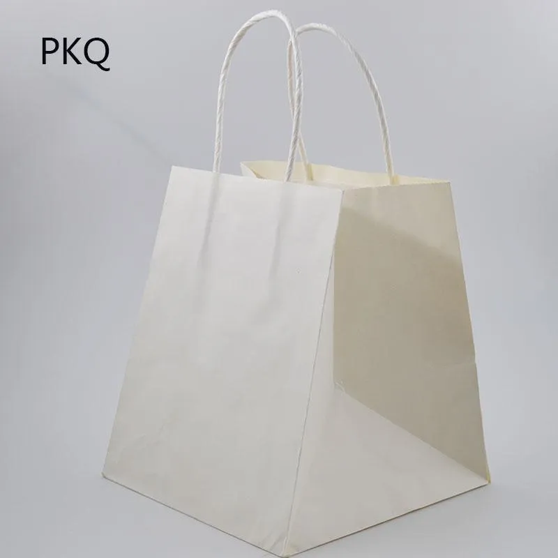 15x15x17cm Square White Paper Gift Shopping Bag With Large Wide