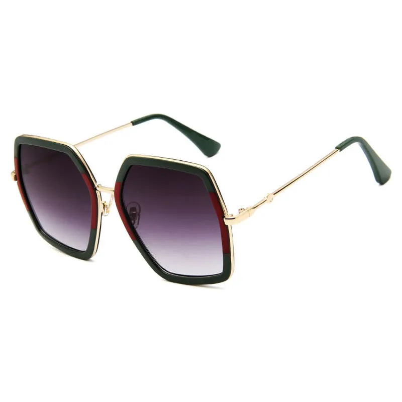 Luxe-carré lunettes de soleil marque concepteur dames surdimensionné cristal lunettes de soleil femmes grand cadre miroir pour femme UV400 2NJ7