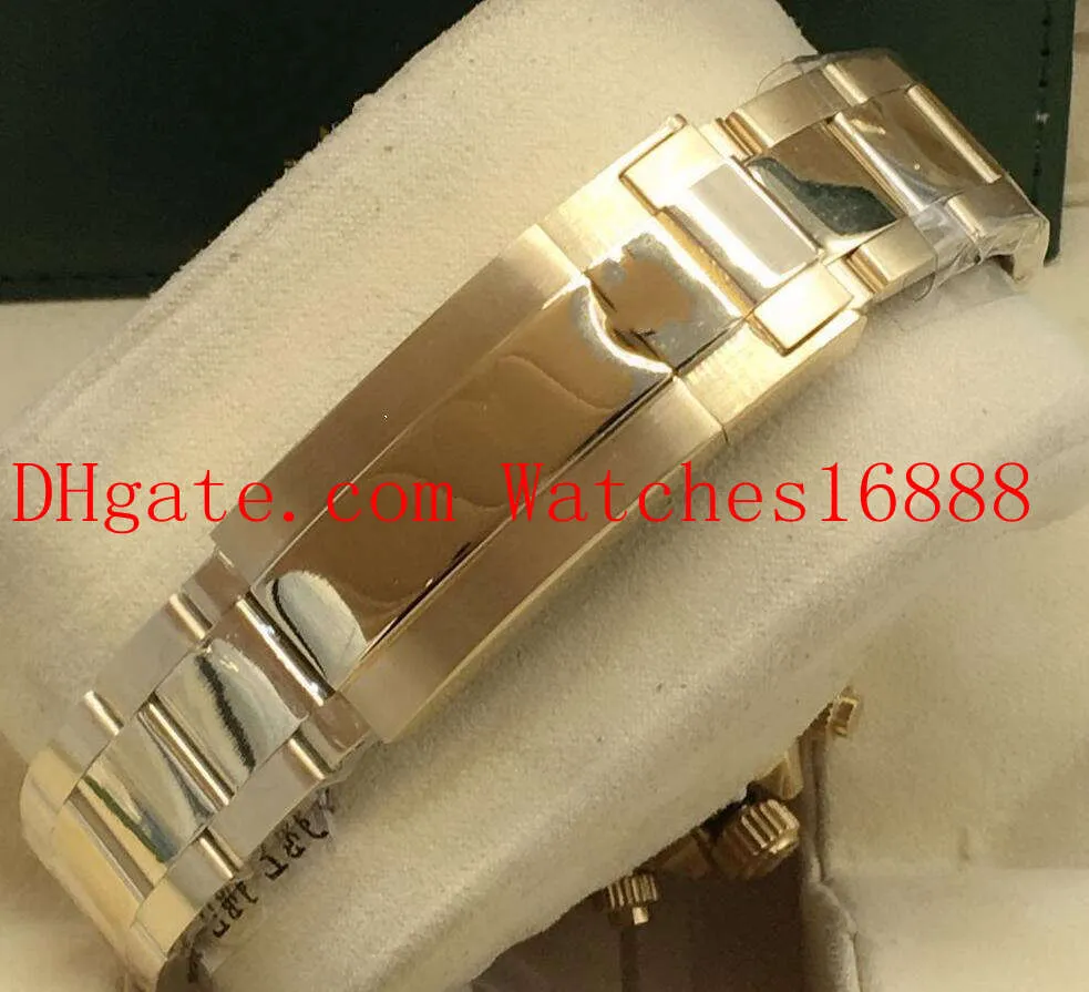 Högkvalitativ mäns 40mm 116508 18K Yellow Gold Green Dial Bezel Armband Automatisk rörelse Mens Watch Watches196C