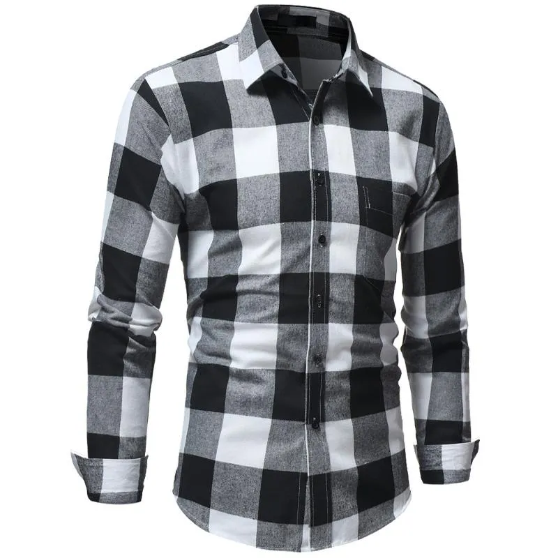 Plaid skjorta män skjortor 2018 ny mode kemise homme mens rutiga skjortor långärmad skjorta män blus 3xl v66