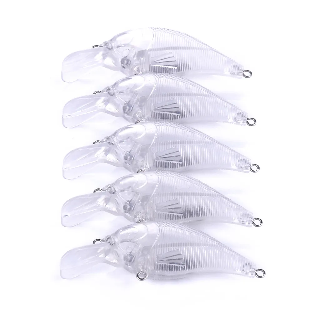 20 pc leurre de pêche non peint manivelle 7.5 cm 10.2g blanc dur en plastique manivelle corps Pesca attirail