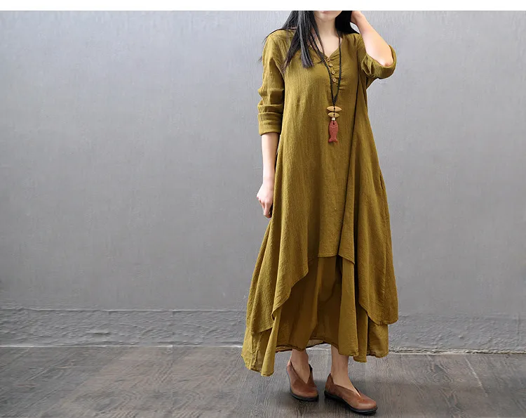 johnature boho dress Johnature Cotton Maxi Dress Womens Loose Plus Size... From Landong03,  $13.07