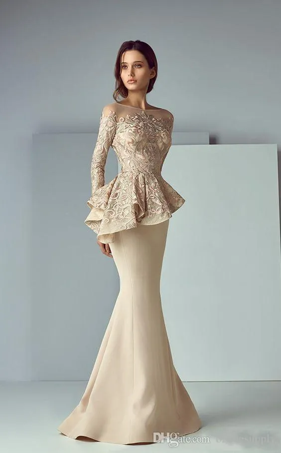 peplum long formal dress Long Evening Formal Peplum Fitted Dress by Terani Couture 252E5550
