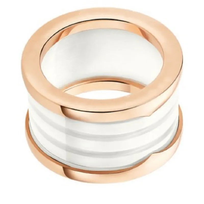 fashion titanium steel love ring silver rose gold ring for lovers white black Ceramic couple ring For gift