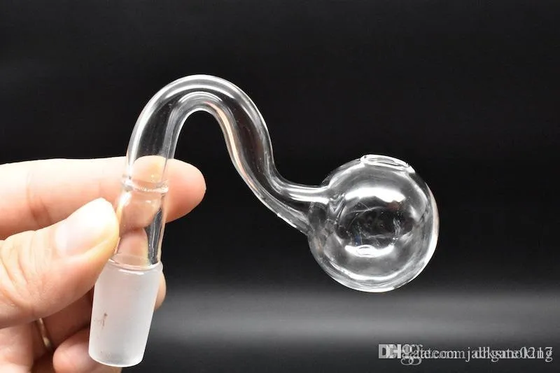 Tuyau de brûleur à mazout en verre pyrex tuyau de narguilé en verre épais 14mm 18mm mâle femelle brûleur à mazout pipe pour fumer des conduites d'eau en verre bong
