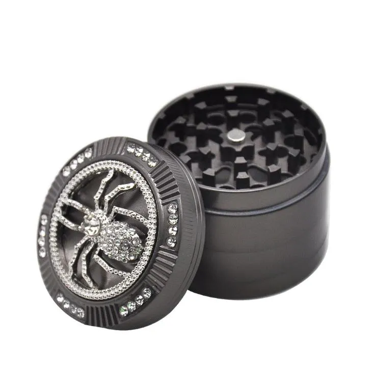 Nuovo grinder in metallo Spider Smoke Grinder da 50 mm in lega di zinco a quattro strati