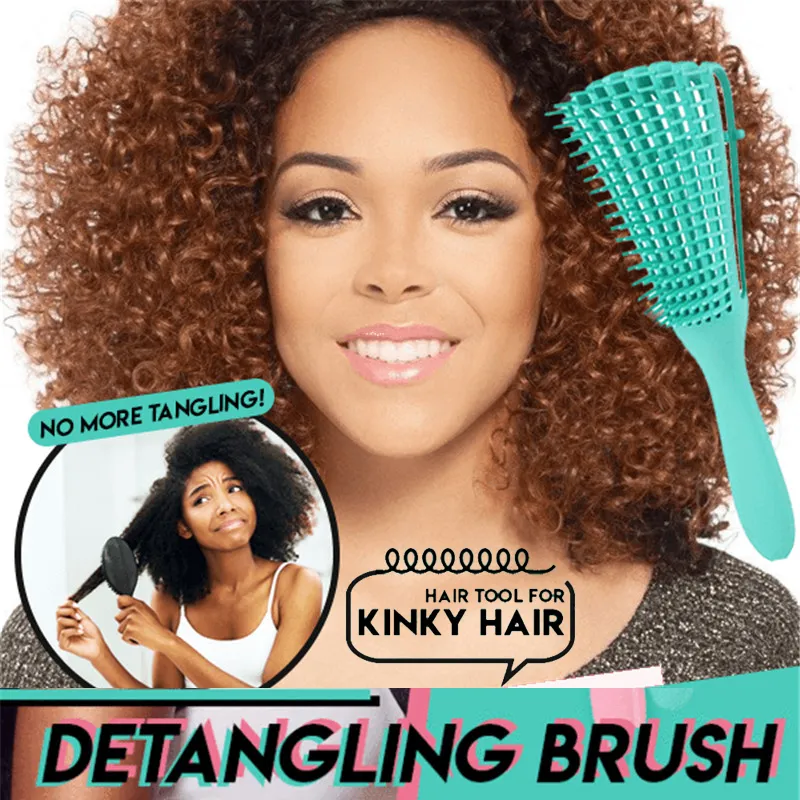 Detangling Brush for Curly Hair Wet Thick Kinky Hair 3 Colors Adjustable Scalp Massage Hair Brush