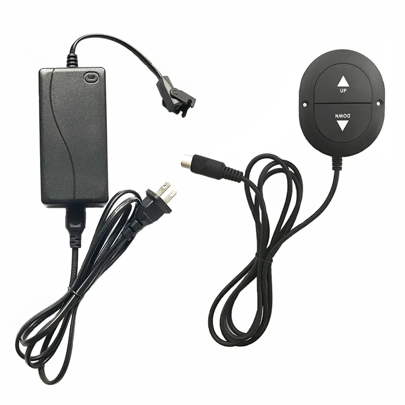 Accessoires de meubles TV haut de gamme LIT Écran LCD Mécanisme de levage motorisé en haut Panneau de commande DOWN 29V1.8A Adaptateur de commutation Adaptateur secteur American Standard Cordon Fiche