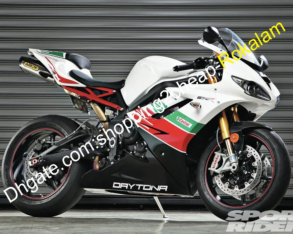 Motorcycle For Triumph Daytona 675 09 10 11 12 Daytona675 2009 2010 2011 2012 White Red Green Black Moto Fairing Kit (Injection molding)