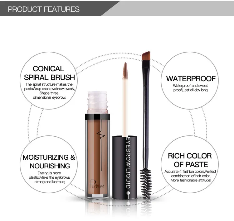Waterproof Liquid Eyebrow Gel Smudge Proof 24Hours Long Lasting Tinted