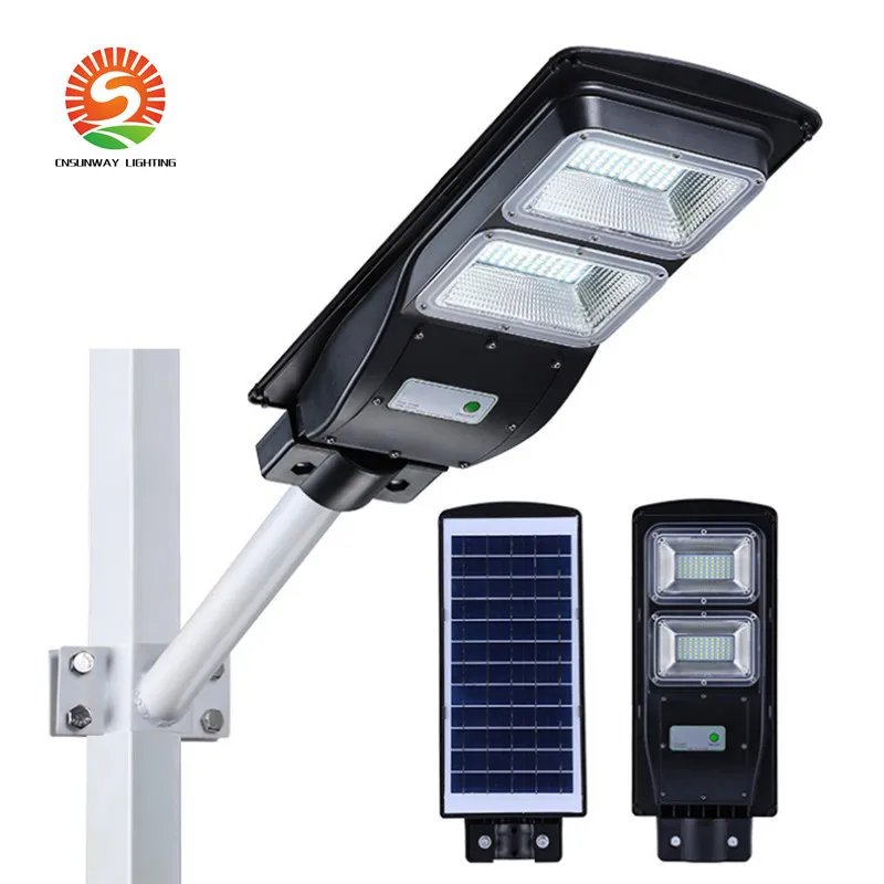 Lumière solaire améliorée 20W 40W 60W LED lumière de sécurité étanche lampe de paysage extérieure marche/arrêt automatique pour la voie d'allée de jardin de cour