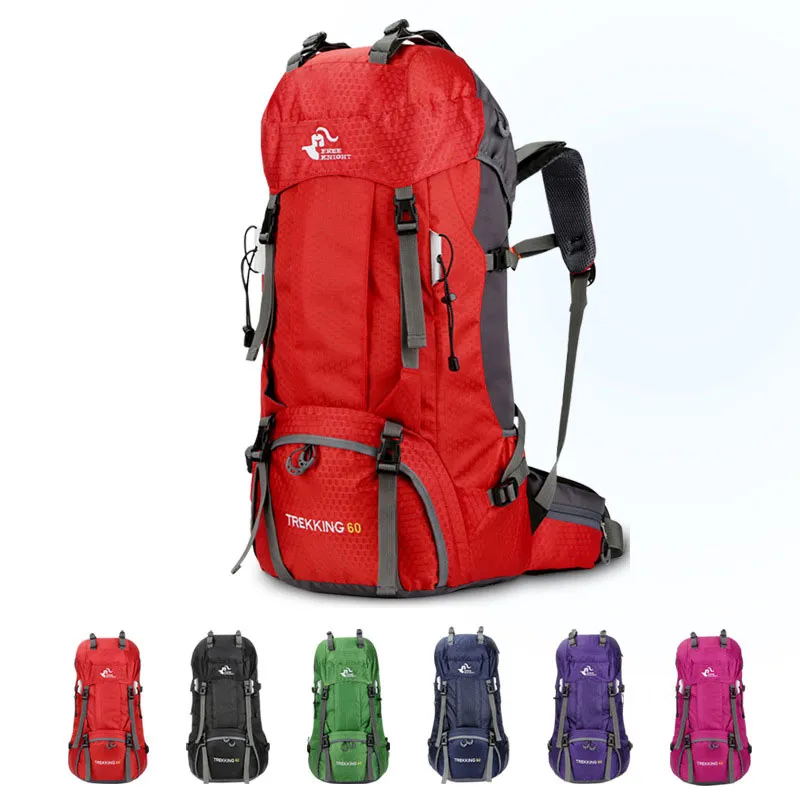 Bolsa táctica al aire libre Mochila Bolsas de montañismo Mochilas deportivas Senderismo Camping Bolsa deportiva Paquete de doble hombro Mochila 50L 60L