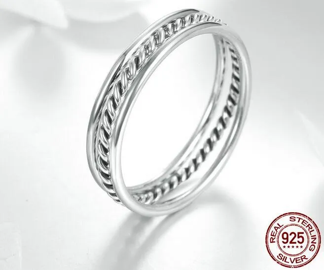 PR2 Authentieke 100% 925 Sterling zilveren boog knoop stapelbare ring micro pave cz rose kleur vrouwen bruiloft sieraden