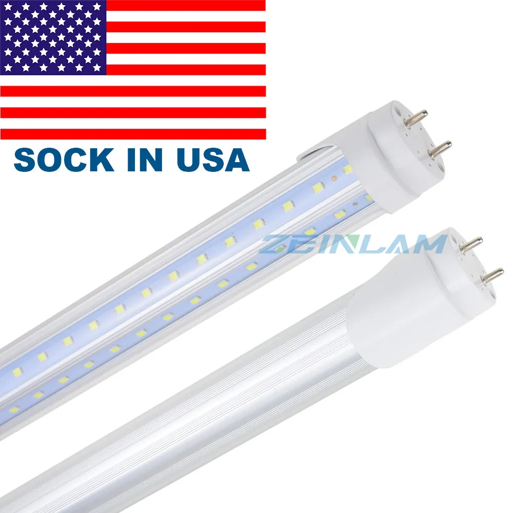 4FT LED Light Bulbs, 36W LED Tubes, V-Shaped, 6000K, Replacement Fluorescent Bulbs, Ballast Bypass, Dual-end Powered, Bi-Pin G13 Base