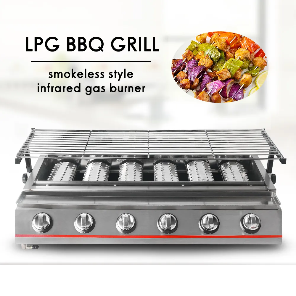 Burner Flat Top Bbq Stainless Steel Portable BBQ Grill Outdoor Gas