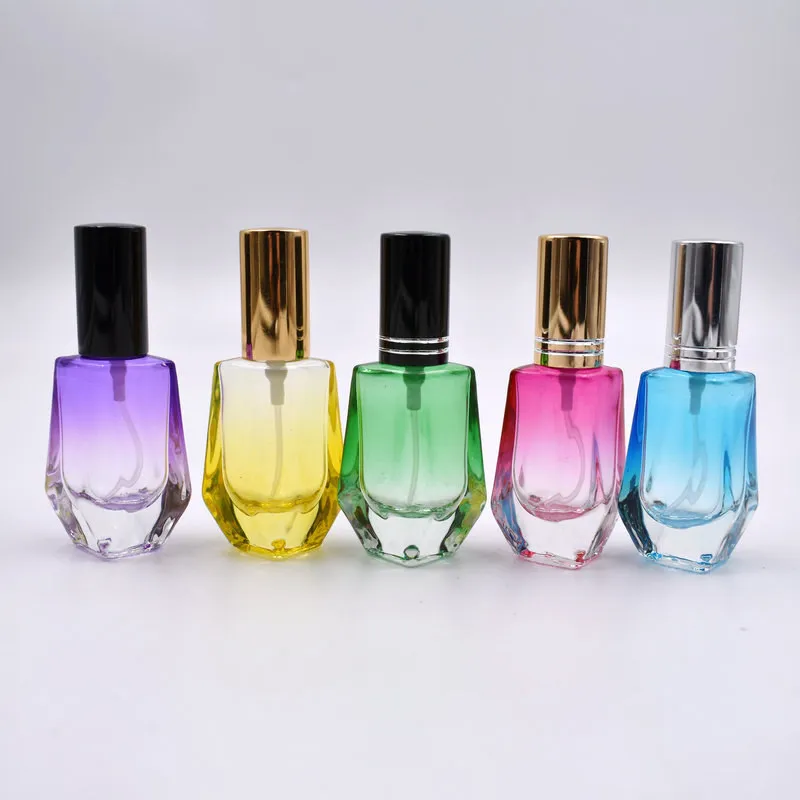 10ml bouteilles de parfum en verre coloré vaporisateur rechargeable atomiseur bouteilles de parfum de voyage bouteille d'emballage expédition rapide F2246