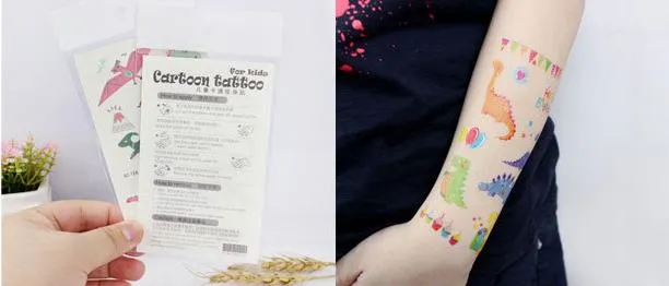 Fun Party Kids Temporary Tattoo Paper Waterproof Non Toxic Cartoon