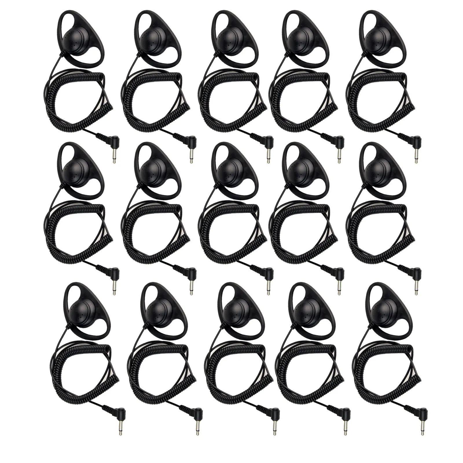 15st 3,5mm Lyssna bara D Form Earpiece Earhook + Mono Jack för Icom Motorola Tk