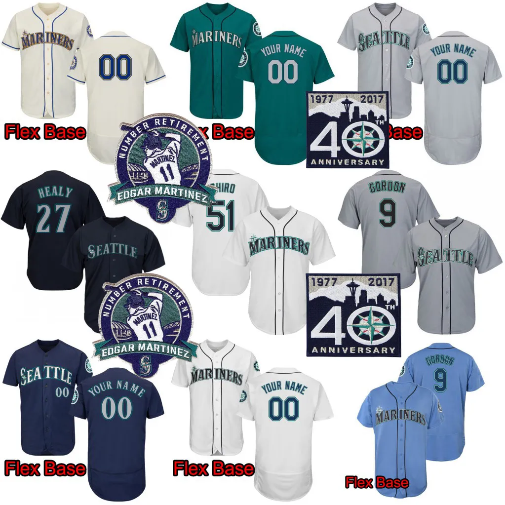 Men 51 IchiroSuzuki 24 KenGriffeyJr. 22 Robinson Cano 34 Felix Hernandez 51 Randy Johnson 11 Martinez 10 Edwin Encarnacion Baseball Jersey