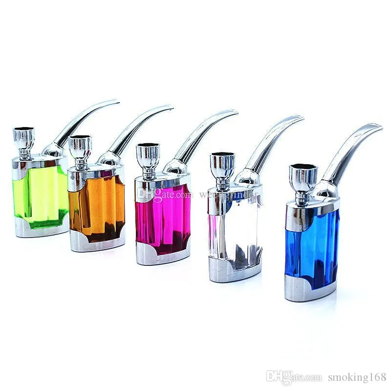 Cheap colorful plastic protable water tobacco bong pipe Acrylic dry herb smoking water bong free shipping