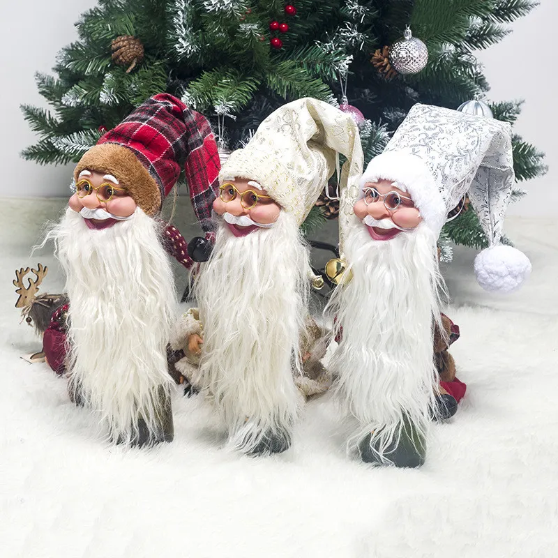 Silicone Santa Claus Wine Bottle Cover XMAS Bottle Holder Dinner Table Decoration Home Christmas Party Xmas Tree Decors