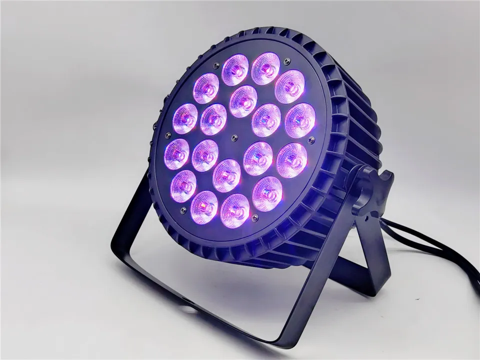 10pcs 18x18w RGBWA UV 알루미늄 합금 LED 평면 파등 DMX 512 용 DJ 디스코 파티 프로젝터 나이트 클럽 BA SHHDS 스테이지 조명