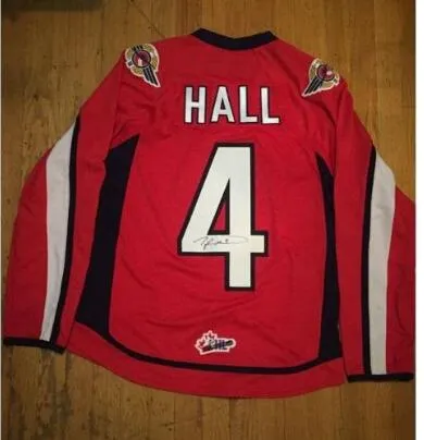 Custom Men Youth Women Vintage OHL Windsor Spitfires Jersey 4 Taylor Hall Hockey Jersey Taille S-5XL ou personnalisé n'importe quel nom ou numéro