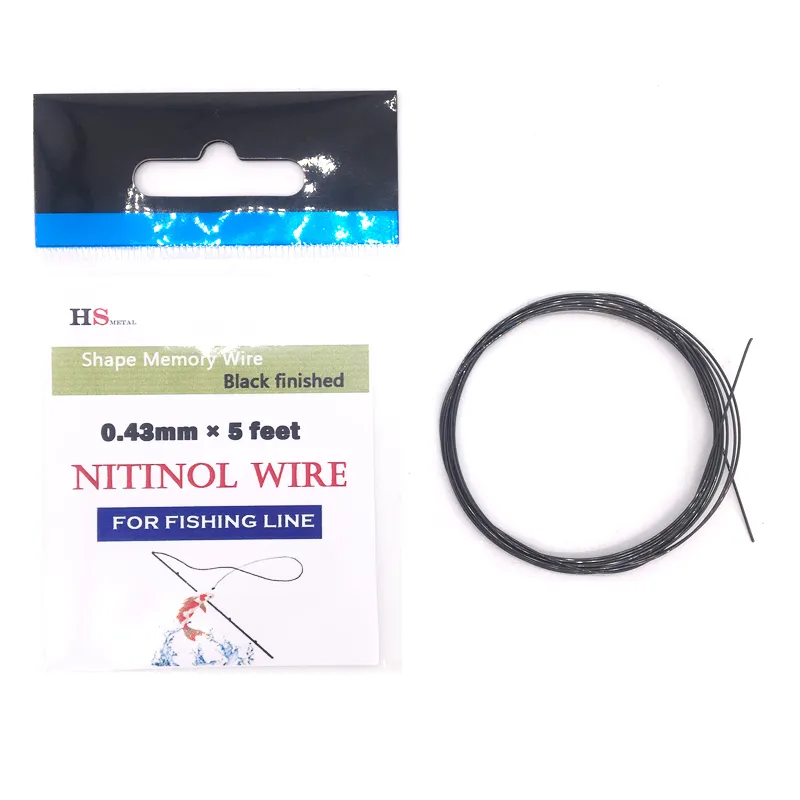 Vendita calda Nitinol filo per la linea di pesca 0.43mm 5 piedi nero finito migliore qualità dalla Cina