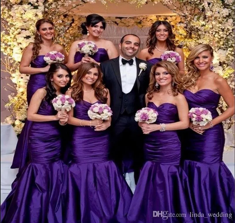 Save Big on Bulk Plus Size Bridesmaid Dresses Purple Bridesmaid Dresses In  Purple, Elegant Mermaid Evening Gown Long Formal Dress For Country Garden 