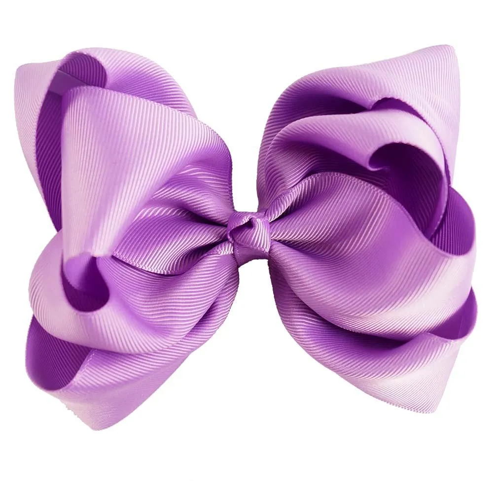 5 Inch Double Stack Hair Bow with Clip For Girl Handmade Boutique Grosgrain Ribbon Bows For Girl