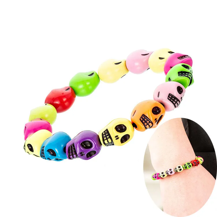 Colorful Vintage Skull Beaded Bracelets For Women And Men Resin Skeleton  Elasticity Bangle Fashionable DIY Body Candy Jewelry In Bulk From  Commo_dpp, $0.77