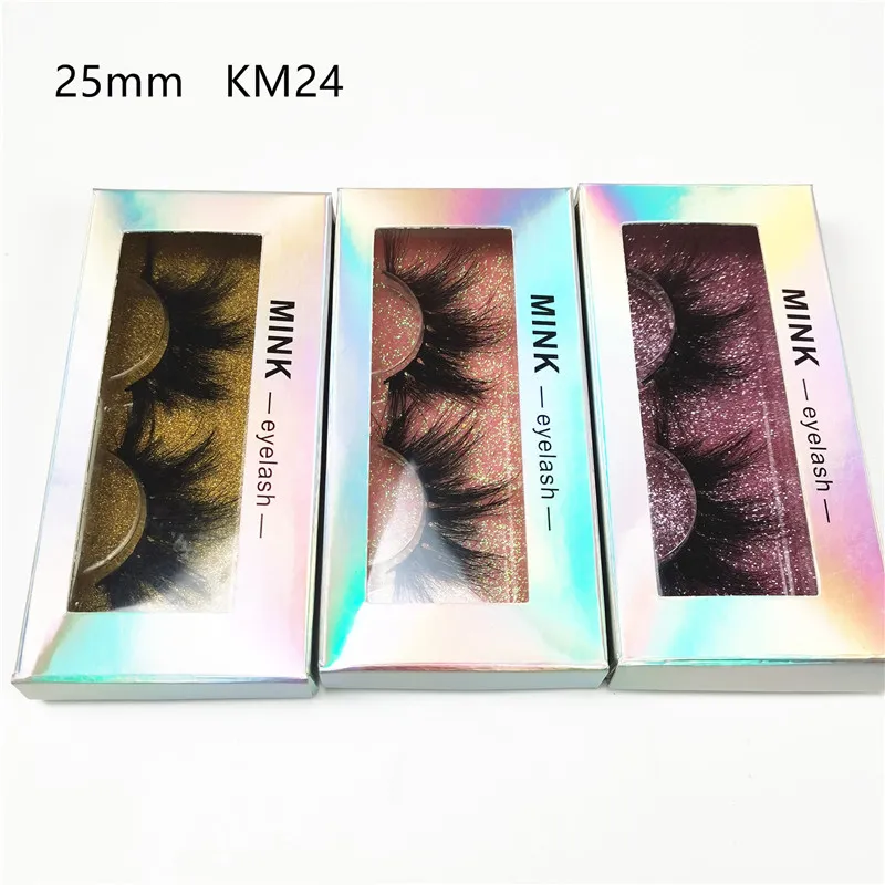 Hot 25mm Ciglia di visone Ciglia di visone 3D Real Big Dramatic Fluffy False Eyelash Extension Makeup Tool Maquillage