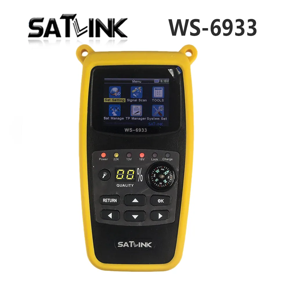Satlink WS6933 Satellite Finder Meter LCD Digital TV Signal Tester Monitor con bussola