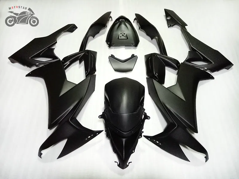 Motorcykel Fairings för Kawasaki Ninja 2008 2009 2010 Matt Black ABS plast Bodywork Fairing Kit ZX-10R 08 09 10 ZX 10R