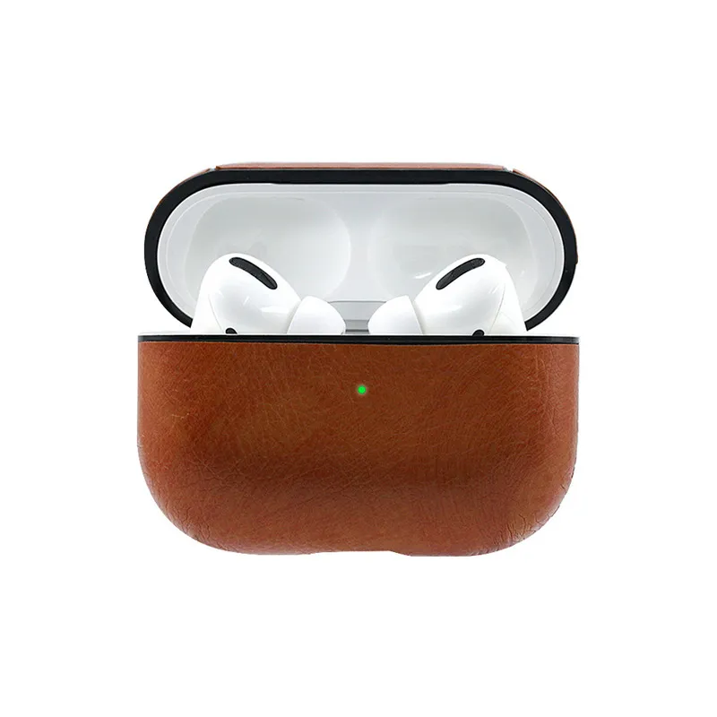 Lyx Läderfodral för AirPods Pro Anti-Fall Business Headphone Cover för Apple Earphone 2 1