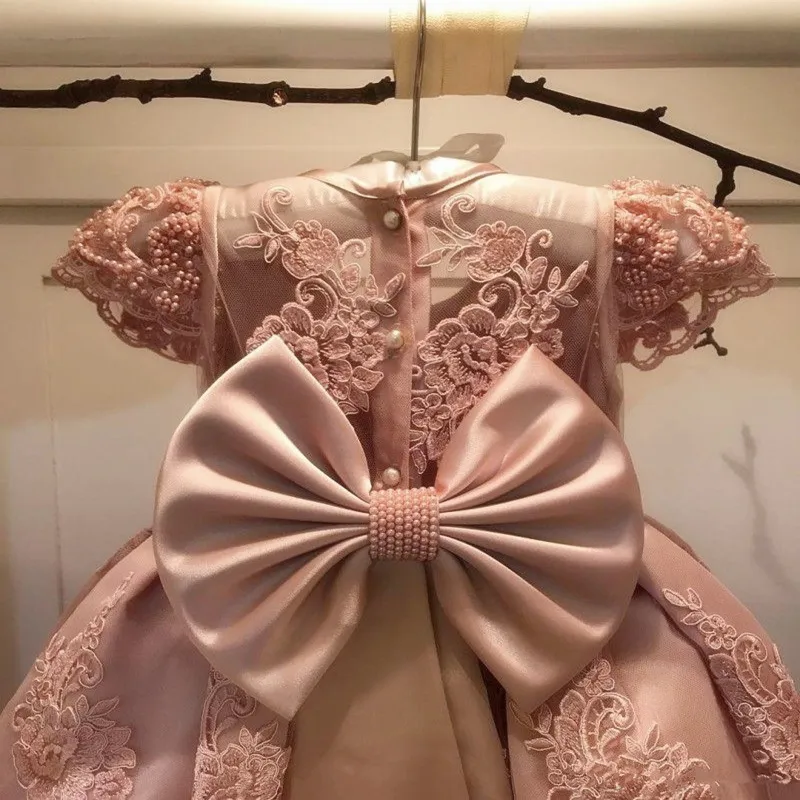 결혼식을위한 꽃 소녀 드레스 맞춤형 공주 Tutu sequined appliqued lace buy 아이 첫 번째 친교 가운
