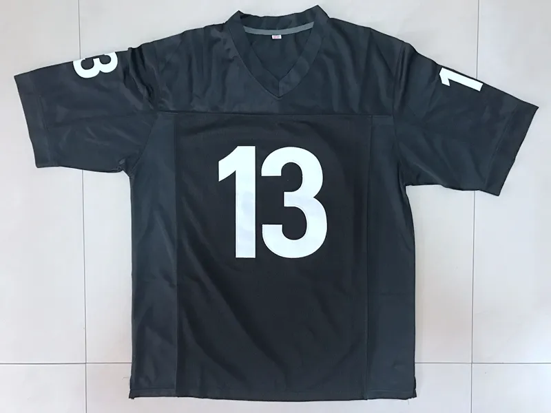 미국 윌리 빔라인 # 13 축구 유니폼 주어진 일요일 상어 영화 남자 모든 스티치 블랙 S-3XL 고품질