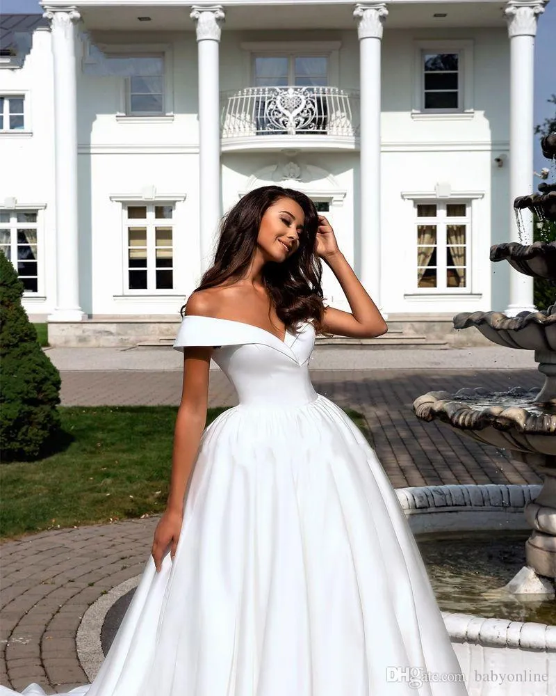 white satin wedding dress