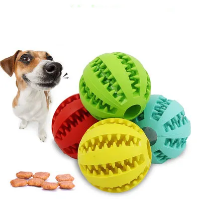 Jouet en caoutchouc pour chien, balle en caoutchouc, vert clair, ABS, jouets à mâcher pour chien, boules de nettoyage des dents, nourriture, 5cm