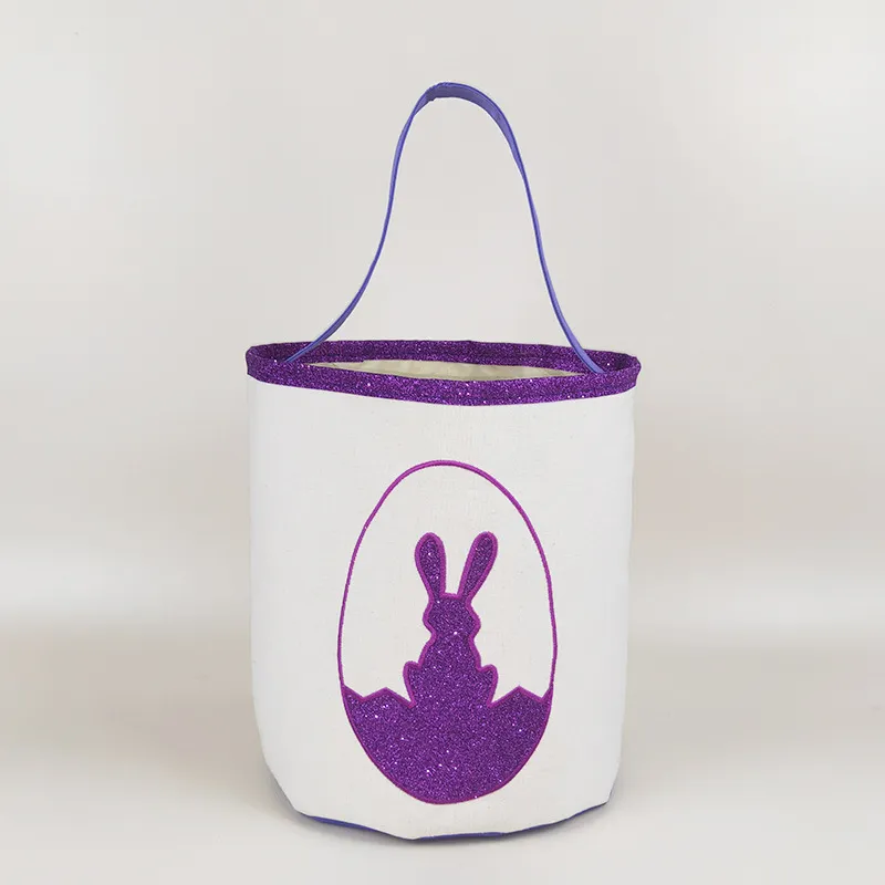 15-styles Pasen Mand Pasen Bunny Opbergzakken Ei Candy Miletets Emmer Canvas Sequin Storage Tote Pasen Rabbit Bags GGA3189-1