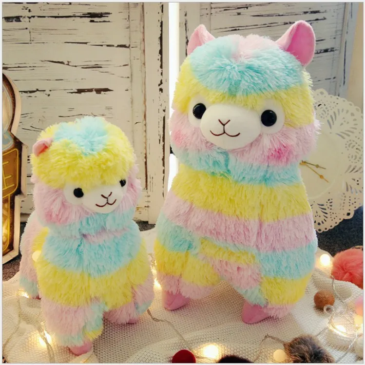 Kawaii Alpaca Plusch 20 25 35 50 cm Regenbogen Alpacasso Weichgefullte Tiere fur Kinder Geburtstag 2024 Geschenk