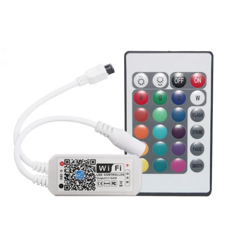 RGB LEDストリップのためのWiFi RGBコントローラDC 5-28V小型24Keys Alexa Music Controller Light Stripコントローラー