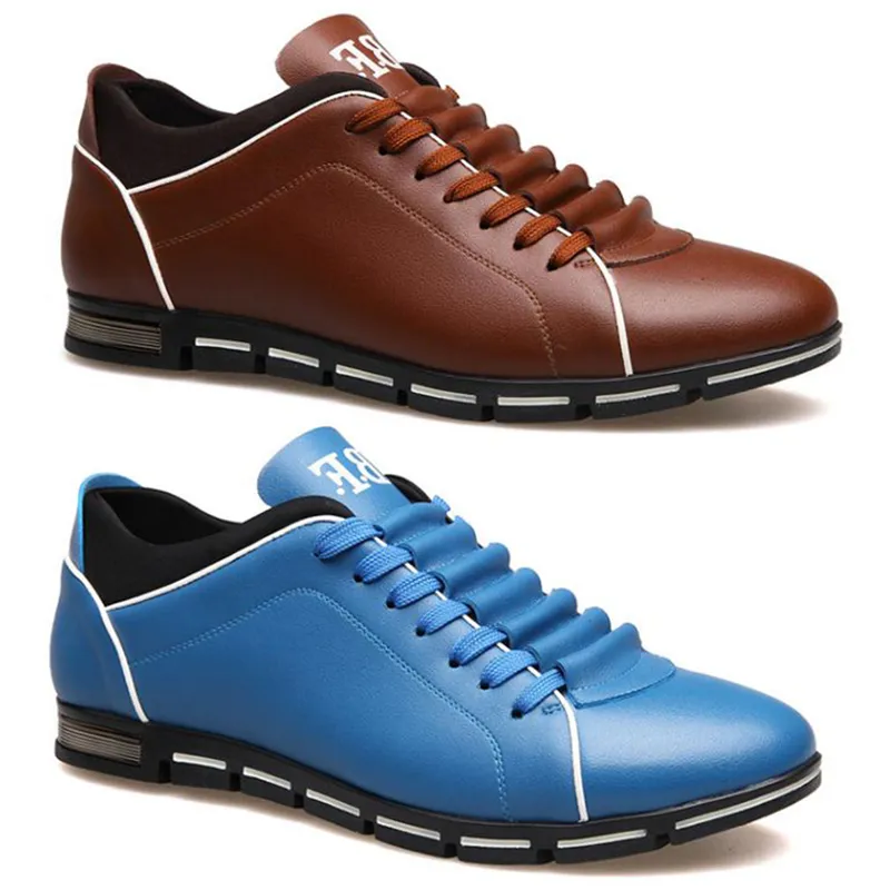 2020 Non Brand Men Casual Shoes Triple Black Chestnut Fashion Leather