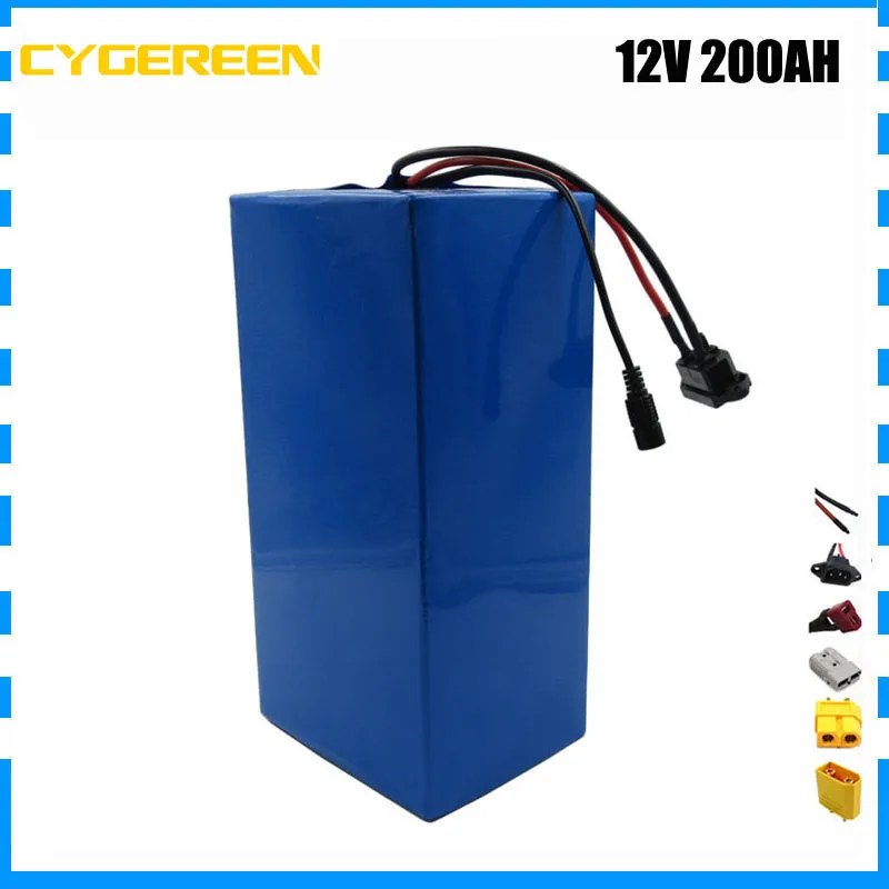 Batterie Rechargeable 500W 12V 200AH batterie Lithium-ion 12V pour batterie Li-ion 12V 3S avec chargeur 12.6V 10A