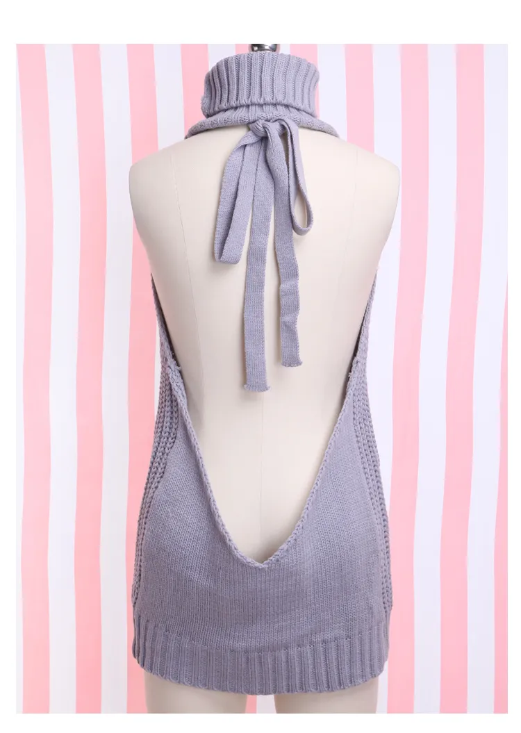 Japanese sales backless sweater