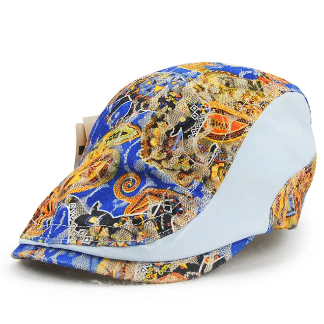 Berretti dai colori vivaci alla moda Cappelli ricamati in pizzo pachwork Visiere retrò (ognuno è diverso) 23 pollici